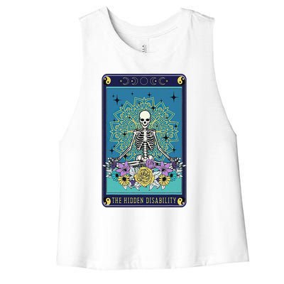 Hidden Disability Tarot Card Chronic Illness Spoonie Medical Women's Racerback Cropped Tank