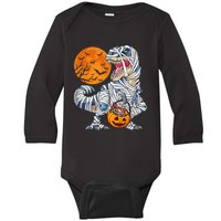 Halloween Dinosaur T Rex Mummy Pumpkin Baby Long Sleeve Bodysuit