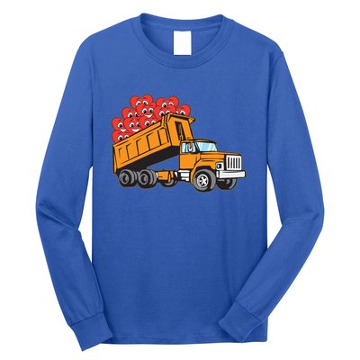 Heart Dump Truck Valentines Day Cool Love Construction Gift Long Sleeve Shirt