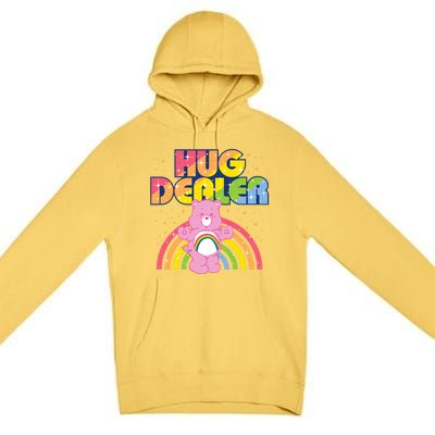 Hug Dealer Teddy Bear Rainbow Premium Pullover Hoodie