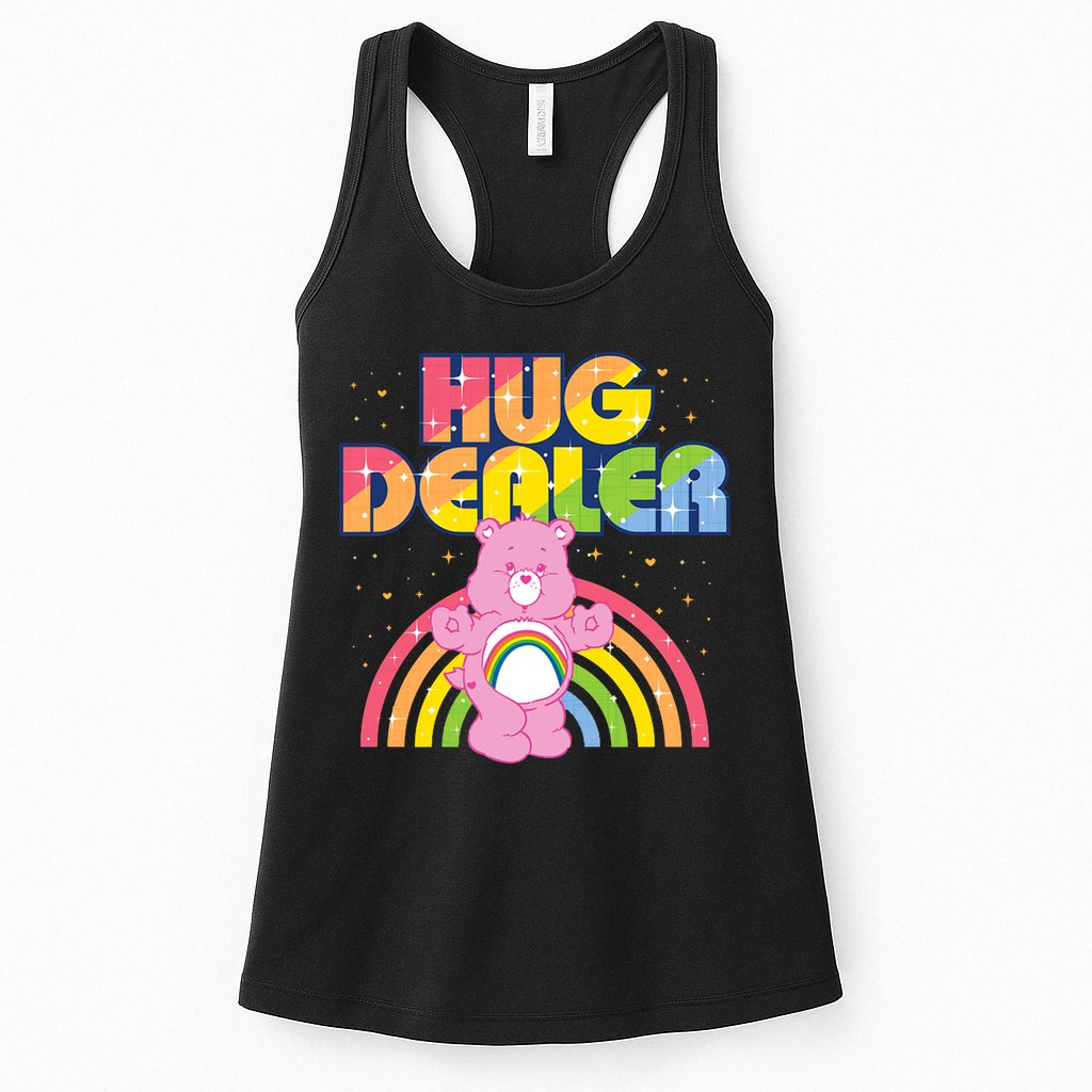 Hug Dealer Teddy Bear Rainbow Womens Tank Top