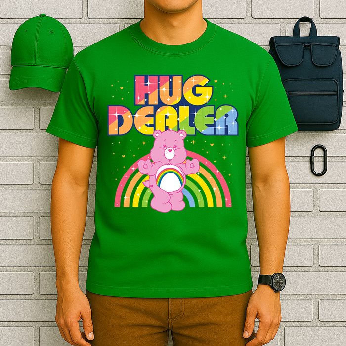 Hug Dealer Teddy Bear Rainbow T-Shirt