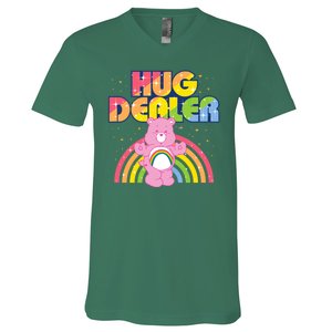 Hug Dealer Teddy Bear Rainbow V-Neck T-Shirt