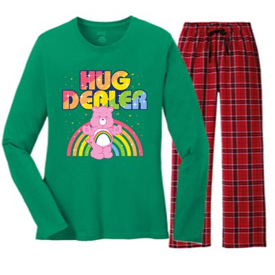 Hug Dealer Teddy Bear Rainbow Women's Long Sleeve Flannel Pajama Set 