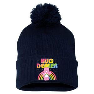 Hug Dealer Teddy Bear Rainbow Pom Pom 12in Knit Beanie