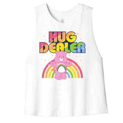 Hug Dealer Teddy Bear Rainbow Women's Racerback Cropped Tank