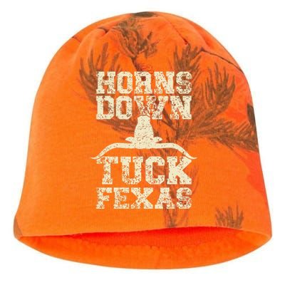 H.orns Down Tuck Fexas Game Day O.klahoma Beat Texas Kati - Camo Knit Beanie