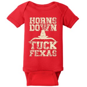 H.orns Down Tuck Fexas Game Day O.klahoma Beat Texas Baby Bodysuit