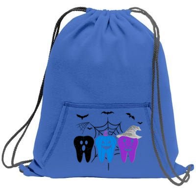 Halloween Dentist Teeth Ghost Pumpkin Witch Cute Dental Gift Sweatshirt Cinch Pack Bag