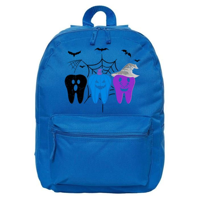 Halloween Dentist Teeth Ghost Pumpkin Witch Cute Dental Gift 16 in Basic Backpack