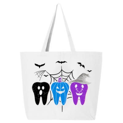 Halloween Dentist Teeth Ghost Pumpkin Witch Cute Dental Gift 25L Jumbo Tote