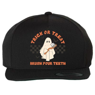 Halloween Dentist Trick Or Treat Brush Your Teeth Gift Wool Snapback Cap