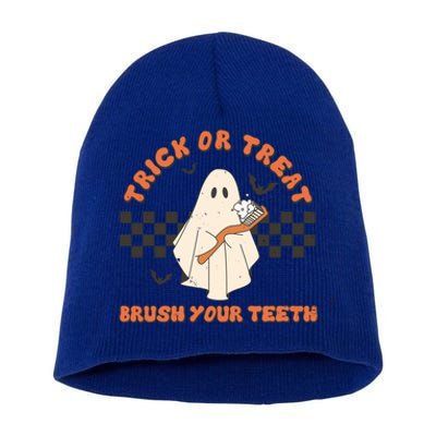 Halloween Dentist Trick Or Treat Brush Your Teeth Gift Short Acrylic Beanie