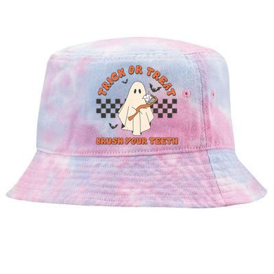 Halloween Dentist Trick Or Treat Brush Your Teeth Gift Tie-Dyed Bucket Hat