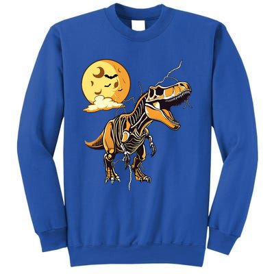 Halloween Dinosaur T Rex Skeleton Scary Moon Orange Pumpkin Cool Gift Sweatshirt