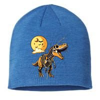 Halloween Dinosaur T Rex Skeleton Scary Moon Orange Pumpkin Cool Gift Sustainable Beanie