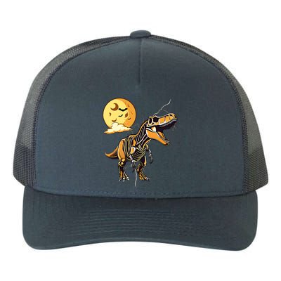 Halloween Dinosaur T Rex Skeleton Scary Moon Orange Pumpkin Cool Gift Yupoong Adult 5-Panel Trucker Hat