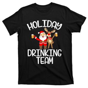 Holiday Drinking Team Santa Claus Reindeer Xmas T-Shirt