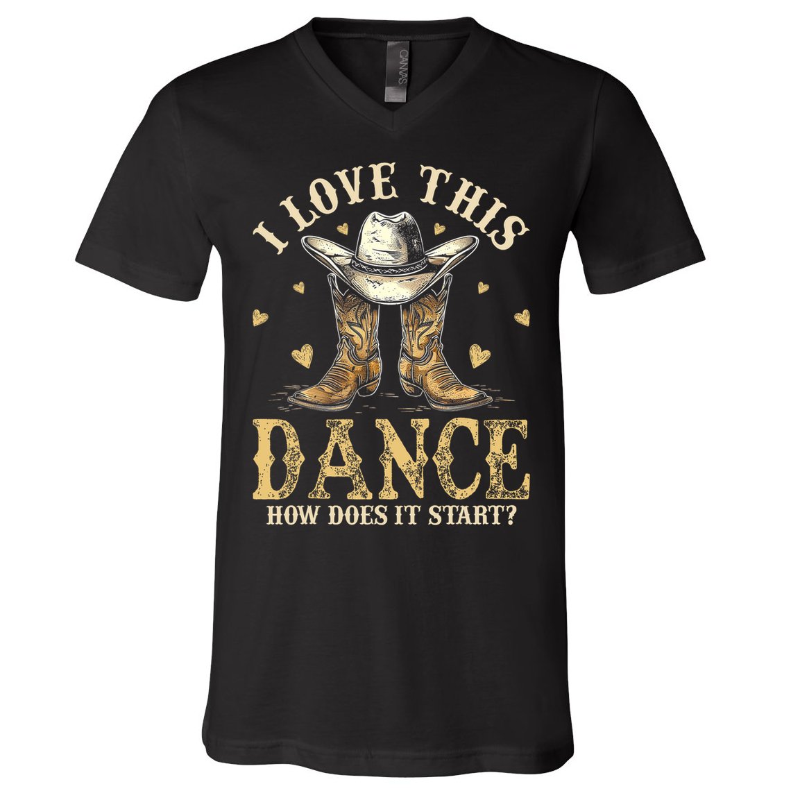How Does This Dance Start Line Dancer Country V-Neck T-Shirt