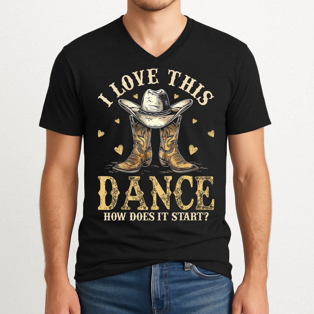 How Does This Dance Start Line Dancer Country V-Neck T-Shirt