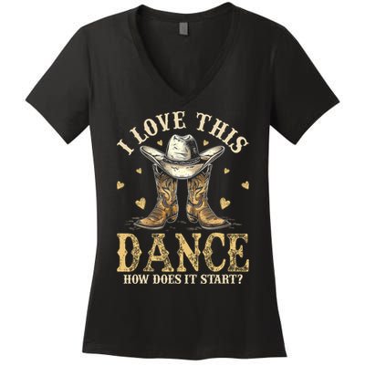 How Does This Dance Start Line Dancer Country Women's V-Neck T-Shirt
