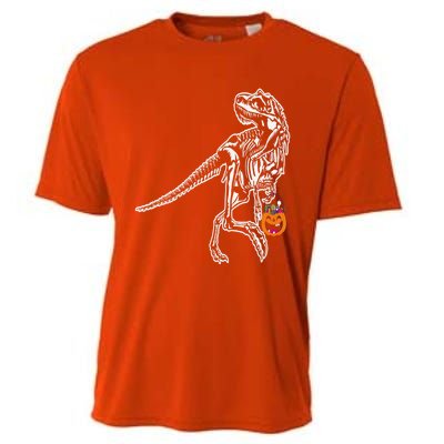 Halloween Dinosaur T Rex Skeleton Scary Gift Cooling Performance Crew T-Shirt