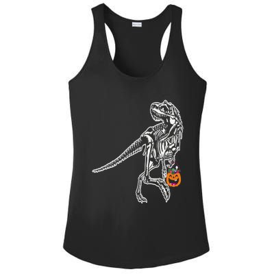 Halloween Dinosaur T Rex Skeleton Scary Gift Ladies PosiCharge Competitor Racerback Tank