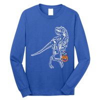 Halloween Dinosaur T Rex Skeleton Scary Gift Long Sleeve Shirt