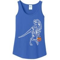 Halloween Dinosaur T Rex Skeleton Scary Gift Ladies Essential Tank