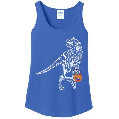 Halloween Dinosaur T Rex Skeleton Scary Gift Ladies Essential Tank