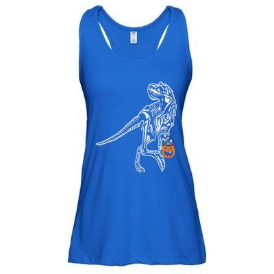 Halloween Dinosaur T Rex Skeleton Scary Gift Ladies Essential Flowy Tank