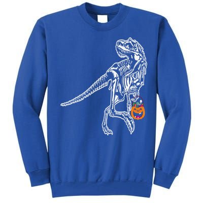 Halloween Dinosaur T Rex Skeleton Scary Gift Tall Sweatshirt