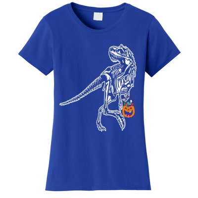 Halloween Dinosaur T Rex Skeleton Scary Gift Women's T-Shirt