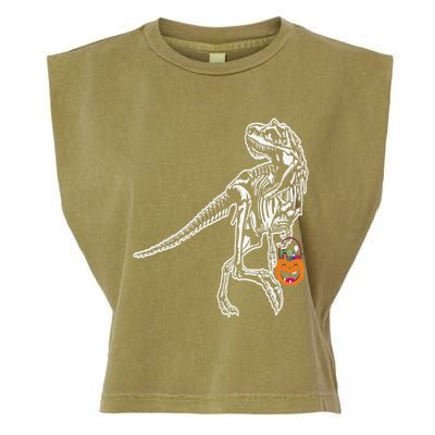 Halloween Dinosaur T Rex Skeleton Scary Gift Garment-Dyed Women's Muscle Tee