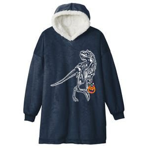 Halloween Dinosaur T Rex Skeleton Scary Gift Hooded Wearable Blanket