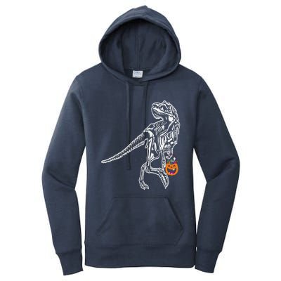 Halloween Dinosaur T Rex Skeleton Scary Gift Women's Pullover Hoodie