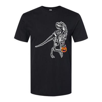 Halloween Dinosaur T Rex Skeleton Scary Gift Softstyle CVC T-Shirt