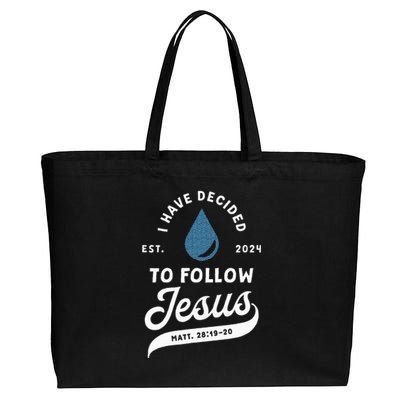 Have Decided To Follow Jesus Baptism Baptized Christian 2024 Cotton Canvas Jumbo Tote