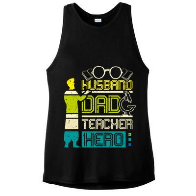 Husband Dad Teacher Hero Gift Father's Day Ladies PosiCharge Tri-Blend Wicking Tank