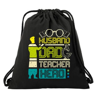 Husband Dad Teacher Hero Gift Father's Day Drawstring Bag