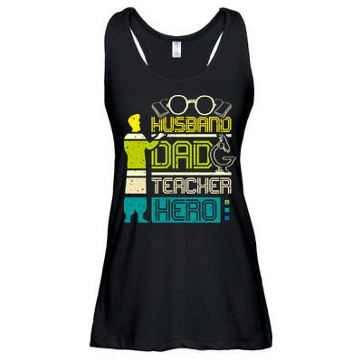 Husband Dad Teacher Hero Gift Father's Day Ladies Essential Flowy Tank