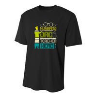 Husband Dad Teacher Hero Gift Father's Day Youth Performance Sprint T-Shirt