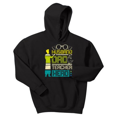 Husband Dad Teacher Hero Gift Father's Day Kids Hoodie