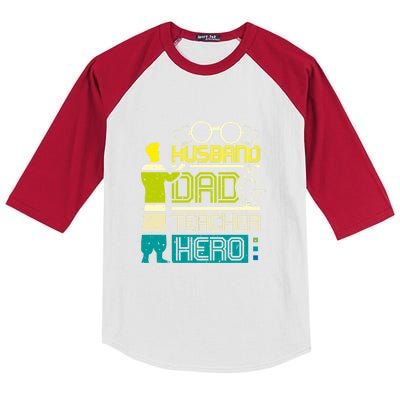 Husband Dad Teacher Hero Gift Father's Day Kids Colorblock Raglan Jersey