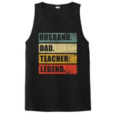 Husband Dad Teacher Legend Funny Fathers Day Teaching PosiCharge Competitor Tank