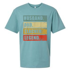 Husband Dad Teacher Legend Funny Fathers Day Teaching Sueded Cloud Jersey T-Shirt