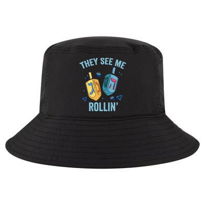 Hanukkah Dreidel They See Me Rolling Funny Jewish Festival  Cool Comfort Performance Bucket Hat
