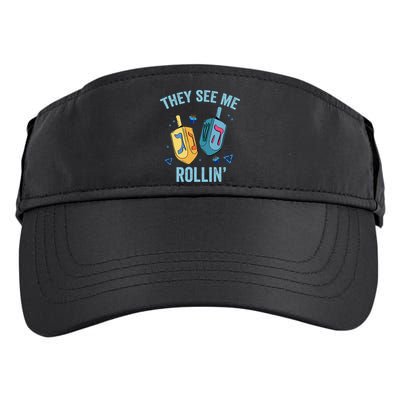 Hanukkah Dreidel They See Me Rolling Funny Jewish Festival  Adult Drive Performance Visor