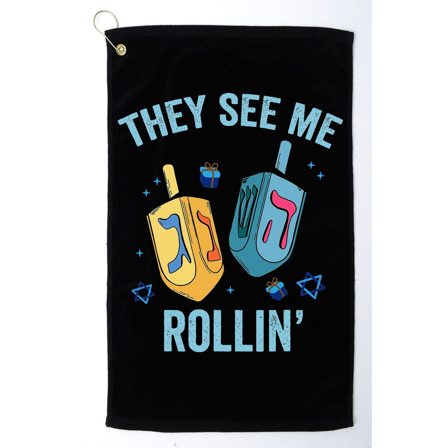 Hanukkah Dreidel They See Me Rolling Funny Jewish Festival  Golf Towel