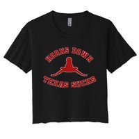 Horns Down Texas Sucks Women's Crop Top Tee